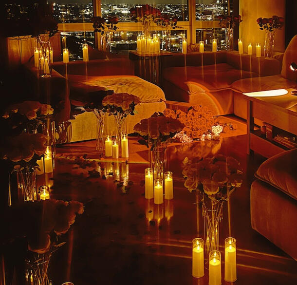 Romantic in-home setup